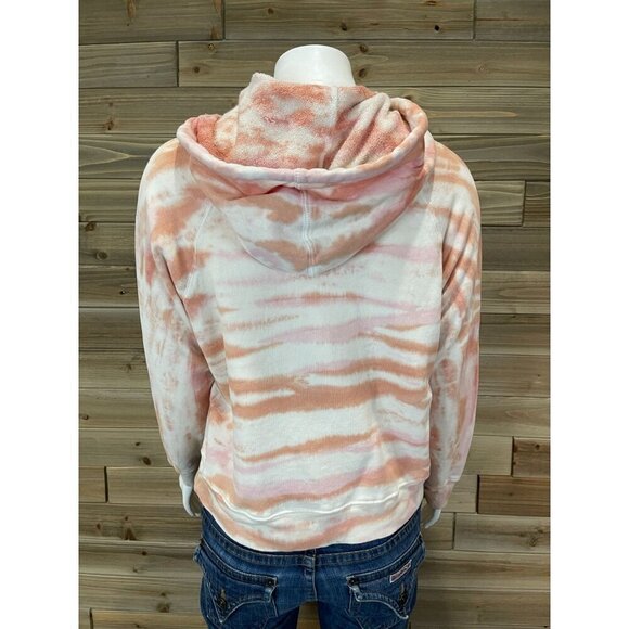 Mother The Square Tie Dye Hoodie Small Pink Orange Peach Sweatshirt Long Sleeve - Picture 3 of 6